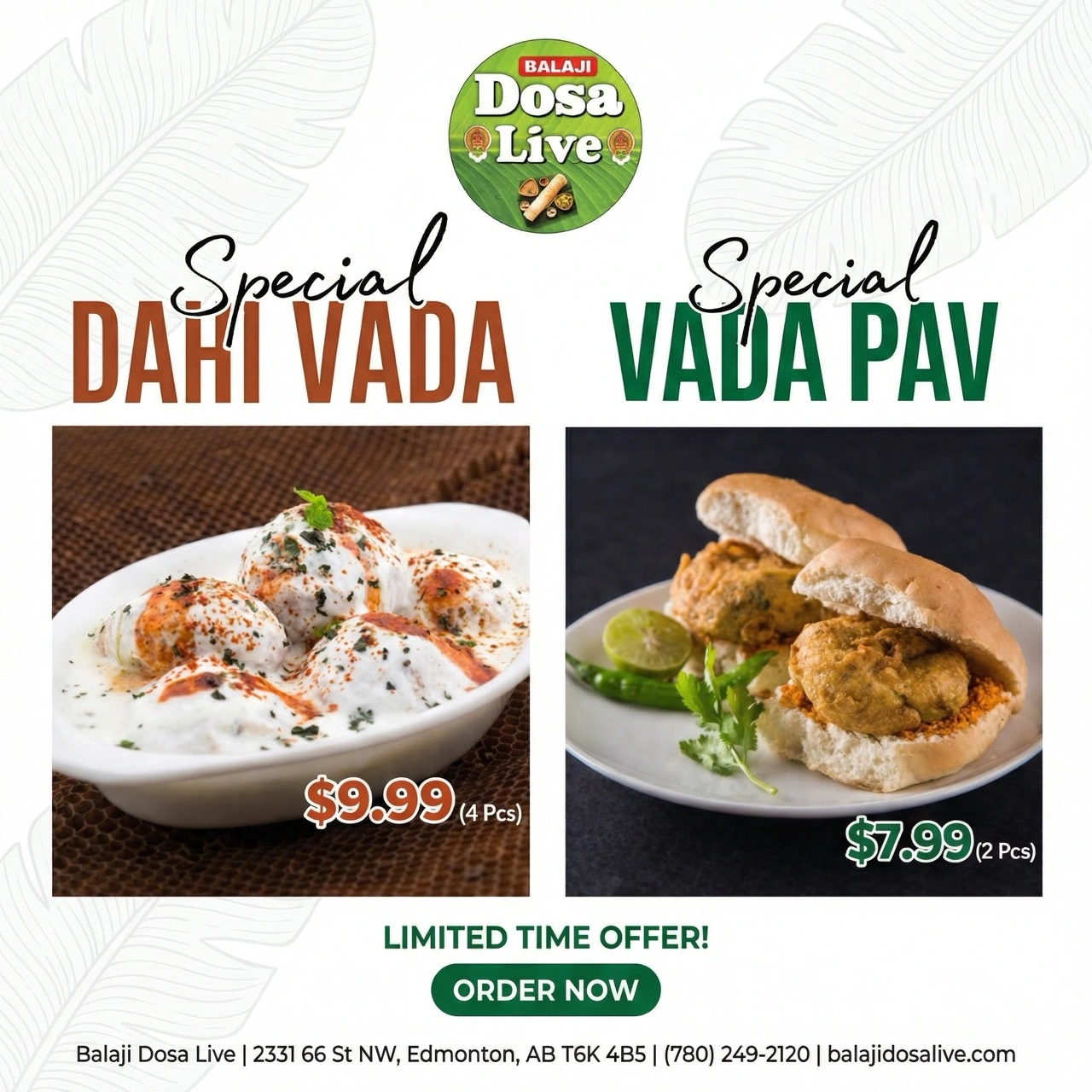 Special Offer - Fresh South Indian Dosas at Balaji Dosa Live Edmonton